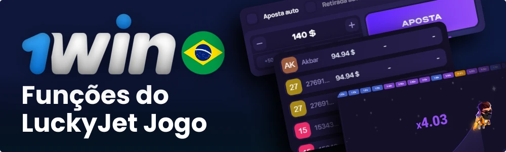Recursos do jogo LuckyJet no 1win Brasil